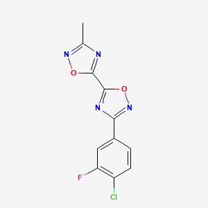 3-(4-Chloro-3-fluorophenyl)-3'-methyl-5,5'-bi-1,2,4-oxadiazole