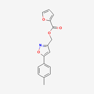 molecular formula C16H13NO4 B2563624 (5-(p-Tolyl)isoxazol-3-yl)methyl furan-2-carboxylate CAS No. 946346-82-3