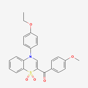 molecular formula C24H21NO5S B2563625 [4-(4-ethoxyphenyl)-1,1-dioxido-4H-1,4-benzothiazin-2-yl](4-methoxyphenyl)methanone CAS No. 1114653-15-4