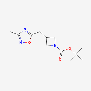molecular formula C12H19N3O3 B2563626 Tert-butyl 3-[(3-methyl-1,2,4-oxadiazol-5-yl)methyl]azetidine-1-carboxylate CAS No. 1690493-80-1