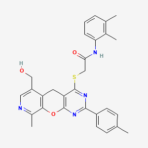 N-(2,3-dimethylphenyl)-2-((6-(hydroxymethyl)-9-methyl-2-(p-tolyl)-5H-pyrido[4',3':5,6]pyrano[2,3-d]pyrimidin-4-yl)thio)acetamide