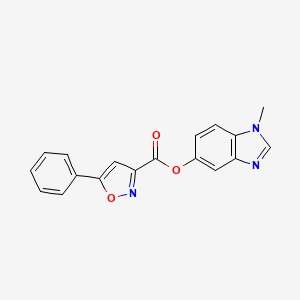molecular formula C18H13N3O3 B2563636 1-methyl-1H-benzo[d]imidazol-5-yl 5-phenylisoxazole-3-carboxylate CAS No. 1351619-98-1