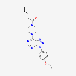 molecular formula C21H27N7O2 B2563637 1-(4-(3-(4-ethoxyphenyl)-3H-[1,2,3]triazolo[4,5-d]pyrimidin-7-yl)piperazin-1-yl)pentan-1-one CAS No. 920416-83-7