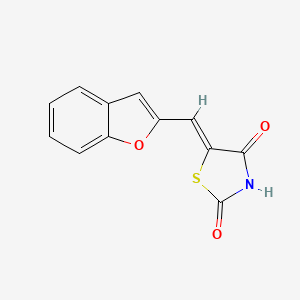 molecular formula C12H7NO3S B2563642 5-[(Z)-1-benzofuran-2-ylmethylidene]-1,3-thiazolane-2,4-dione CAS No. 503827-36-9
