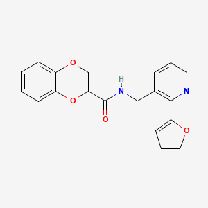 N-((2-(furan-2-yl)pyridin-3-yl)methyl)-2,3-dihydrobenzo[b][1,4]dioxine-2-carboxamide