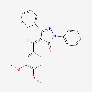 molecular formula C24H20N2O3 B2563655 (Z)-4-(3,4-dimethoxybenzylidene)-1,3-diphenyl-1H-pyrazol-5(4H)-one CAS No. 202804-91-9