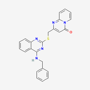 molecular formula C24H19N5OS B2563656 2-[[4-(苄氨基)喹唑啉-2-基]硫烷基甲基]吡啶并[1,2-a]嘧啶-4-酮 CAS No. 422531-83-7