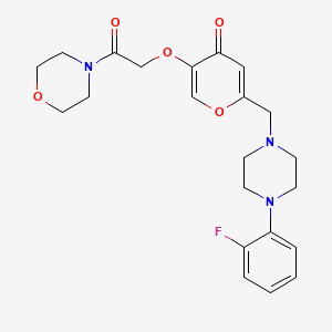 molecular formula C22H26FN3O5 B2563674 2-((4-(2-fluorophenyl)piperazin-1-yl)methyl)-5-(2-morpholino-2-oxoethoxy)-4H-pyran-4-one CAS No. 898455-45-3