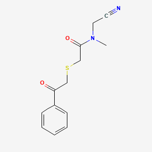 molecular formula C13H14N2O2S B2563679 N-(cyanomethyl)-N-methyl-2-[(2-oxo-2-phenylethyl)sulfanyl]acetamide CAS No. 1333660-31-3