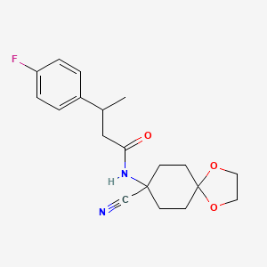 N-{8-cyano-1,4-dioxaspiro[4.5]decan-8-yl}-3-(4-fluorophenyl)butanamide