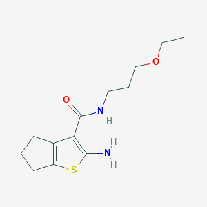 molecular formula C13H20N2O2S B256369 2-amino-N-(3-ethoxypropyl)-5,6-dihydro-4H-cyclopenta[b]thiophene-3-carboxamide 
