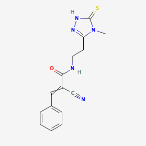 molecular formula C15H15N5OS B2563694 2-氰基-N-[2-(4-甲基-5-巯基-4H-1,2,4-三唑-3-基)乙基]-3-苯基丙-2-烯酰胺 CAS No. 1808778-34-8