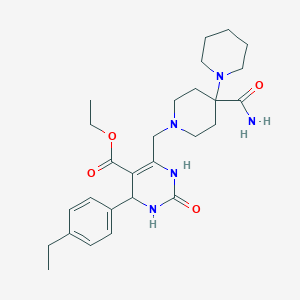 Ethyl 6-({4'-carbamoyl-[1,4'-bipiperidine]-1'-yl}methyl)-4-(4-ethylphenyl)-2-oxo-1,2,3,4-tetrahydropyrimidine-5-carboxylate