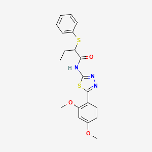 molecular formula C20H21N3O3S2 B2563697 N-(5-(2,4-dimethoxyphenyl)-1,3,4-thiadiazol-2-yl)-2-(phenylthio)butanamide CAS No. 394238-91-6