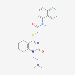 molecular formula C24H28N4O2S B2563699 2-((1-(2-(dimethylamino)ethyl)-2-oxo-1,2,5,6,7,8-hexahydroquinazolin-4-yl)thio)-N-(naphthalen-1-yl)acetamide CAS No. 899950-51-7