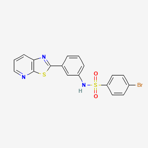 molecular formula C18H12BrN3O2S2 B2563701 4-bromo-N-(3-(thiazolo[5,4-b]pyridin-2-yl)phenyl)benzenesulfonamide CAS No. 863594-86-9