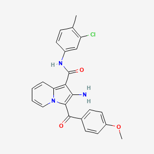 molecular formula C24H20ClN3O3 B2563710 2-amino-N-(3-chloro-4-methylphenyl)-3-(4-methoxybenzoyl)indolizine-1-carboxamide CAS No. 898436-90-3