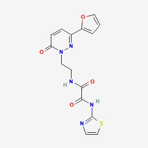 molecular formula C15H13N5O4S B2563711 N1-(2-(3-(furan-2-yl)-6-oxopyridazin-1(6H)-yl)ethyl)-N2-(thiazol-2-yl)oxalamide CAS No. 1210844-04-4
