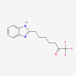 molecular formula C14H15F3N2O B2563716 7-(1H-Benzoimidazol-2-yl)-1,1,1-trifluoroheptan-2-one CAS No. 240121-55-5