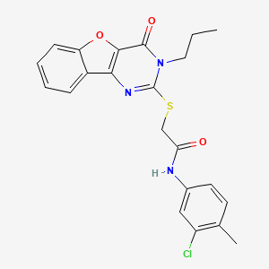 molecular formula C22H20ClN3O3S B2563722 N-(3-chloro-4-methylphenyl)-2-((4-oxo-3-propyl-3,4-dihydrobenzofuro[3,2-d]pyrimidin-2-yl)thio)acetamide CAS No. 900003-80-7