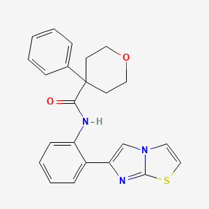 N-(2-(imidazo[2,1-b]thiazol-6-yl)phenyl)-4-phenyltetrahydro-2H-pyran-4-carboxamide