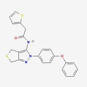 N-[2-(4-phenoxyphenyl)-4,6-dihydrothieno[3,4-c]pyrazol-3-yl]-2-thiophen-2-ylacetamide