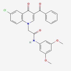 2-(3-benzoyl-6-chloro-4-oxoquinolin-1(4H)-yl)-N-(3,5-dimethoxyphenyl)acetamide