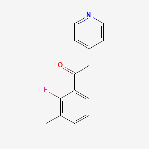 molecular formula C14H12FNO B2563743 1-(2-Fluoro-3-methylphenyl)-2-(pyridin-4-yl)ethan-1-one CAS No. 1504551-75-0