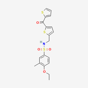 4-ethoxy-3-methyl-N-((5-(thiophene-2-carbonyl)thiophen-2-yl)methyl)benzenesulfonamide