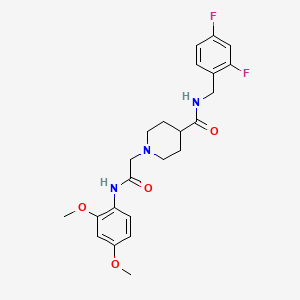 molecular formula C23H27F2N3O4 B2563757 N-(2,4-difluorobenzyl)-1-(2-((2,4-dimethoxyphenyl)amino)-2-oxoethyl)piperidine-4-carboxamide CAS No. 1207016-68-9