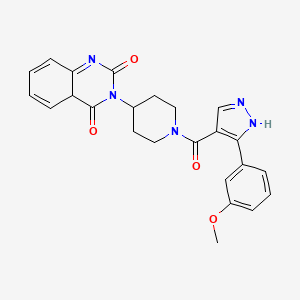 molecular formula C24H23N5O4 B2563758 3-{1-[3-(3-methoxyphenyl)-1H-pyrazole-4-carbonyl]piperidin-4-yl}-1,2,3,4-tetrahydroquinazoline-2,4-dione CAS No. 1904019-59-5