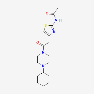 N-(4-(2-(4-cyclohexylpiperazin-1-yl)-2-oxoethyl)thiazol-2-yl)acetamide