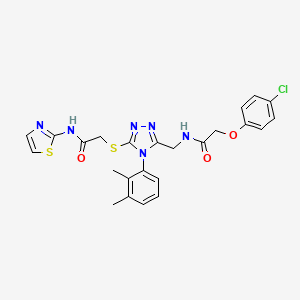 molecular formula C24H23ClN6O3S2 B2563761 2-(4-chlorophenoxy)-N-((4-(2,3-dimethylphenyl)-5-((2-oxo-2-(thiazol-2-ylamino)ethyl)thio)-4H-1,2,4-triazol-3-yl)methyl)acetamide CAS No. 394245-03-5