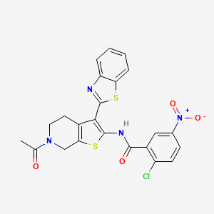 molecular formula C23H17ClN4O4S2 B2563764 N-(6-acetyl-3-(benzo[d]thiazol-2-yl)-4,5,6,7-tetrahydrothieno[2,3-c]pyridin-2-yl)-2-chloro-5-nitrobenzamide CAS No. 864860-04-8
