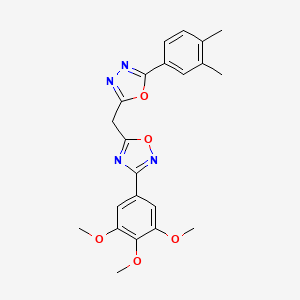 molecular formula C22H22N4O5 B2563778 5-{[5-(3,4-Dimethylphenyl)-1,3,4-oxadiazol-2-yl]methyl}-3-(3,4,5-trimethoxyphenyl)-1,2,4-oxadiazole CAS No. 1251616-27-9