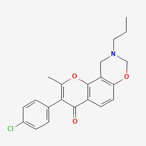 molecular formula C21H20ClNO3 B2563779 3-(4-chlorophenyl)-2-methyl-9-propyl-9,10-dihydrochromeno[8,7-e][1,3]oxazin-4(8H)-one CAS No. 1010897-75-2