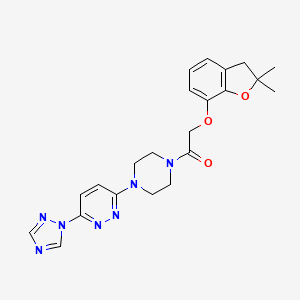 1-(4-(6-(1H-1,2,4-triazol-1-yl)pyridazin-3-yl)piperazin-1-yl)-2-((2,2-dimethyl-2,3-dihydrobenzofuran-7-yl)oxy)ethanone