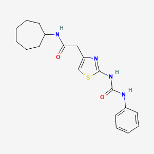 N-cycloheptyl-2-(2-(3-phenylureido)thiazol-4-yl)acetamide