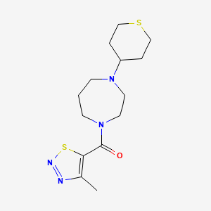 (4-methyl-1,2,3-thiadiazol-5-yl)(4-(tetrahydro-2H-thiopyran-4-yl)-1,4-diazepan-1-yl)methanone