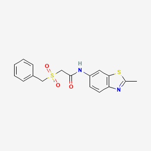 molecular formula C17H16N2O3S2 B2563791 2-(benzylsulfonyl)-N-(2-methylbenzo[d]thiazol-6-yl)acetamide CAS No. 922449-84-1