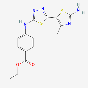 Ethyl 4-{[5-(2-amino-4-methyl-1,3-thiazol-5-yl)-1,3,4-thiadiazol-2-yl]amino}benzoate