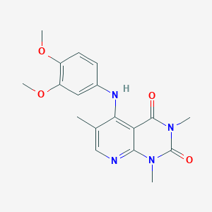 molecular formula C18H20N4O4 B2563807 5-((3,4-二甲氧基苯基)氨基)-1,3,6-三甲基吡啶并[2,3-d]嘧啶-2,4(1H,3H)-二酮 CAS No. 946305-05-1