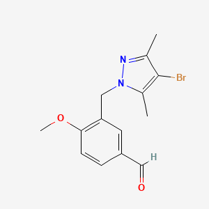 3-[(4-bromo-3,5-dimethyl-1H-pyrazol-1-yl)methyl]-4-methoxybenzaldehyde