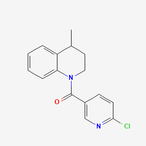 molecular formula C16H15ClN2O B2563813 1-(6-Chloropyridine-3-carbonyl)-4-methyl-1,2,3,4-tetrahydroquinoline CAS No. 1222913-32-7