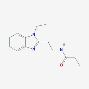 molecular formula C14H19N3O B256382 N-[2-(1-ethyl-1H-benzimidazol-2-yl)ethyl]propanamide 