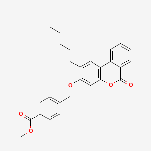 methyl 4-{[(2-hexyl-6-oxo-6H-benzo[c]chromen-3-yl)oxy]methyl}benzoate