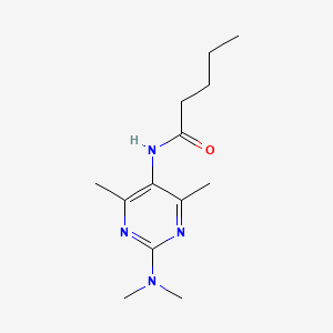 molecular formula C13H22N4O B2563832 N-(2-(dimethylamino)-4,6-dimethylpyrimidin-5-yl)pentanamide CAS No. 1448132-71-5
