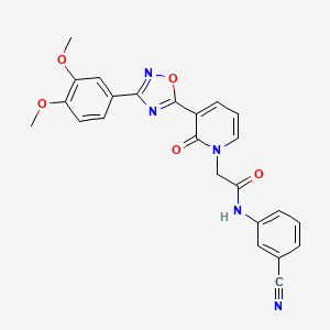 molecular formula C24H19N5O5 B2563836 N-(3-cyanophenyl)-2-(3-(3-(3,4-dimethoxyphenyl)-1,2,4-oxadiazol-5-yl)-2-oxopyridin-1(2H)-yl)acetamide CAS No. 1105225-73-7