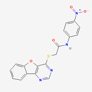 molecular formula C18H12N4O4S B2563842 2-([1]benzofuro[3,2-d]pyrimidin-4-ylsulfanyl)-N-(4-nitrophenyl)acetamide CAS No. 714935-66-7