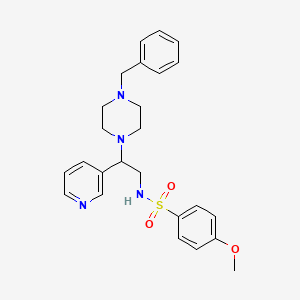 N-(2-(4-benzylpiperazin-1-yl)-2-(pyridin-3-yl)ethyl)-4-methoxybenzenesulfonamide